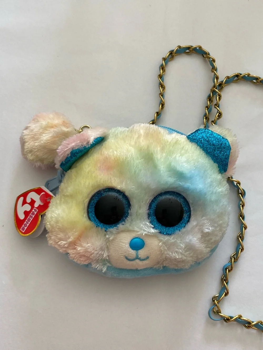 Ty Fashion “Hope” Beanie Boo Plush Bear Crossbody Bag & Charm